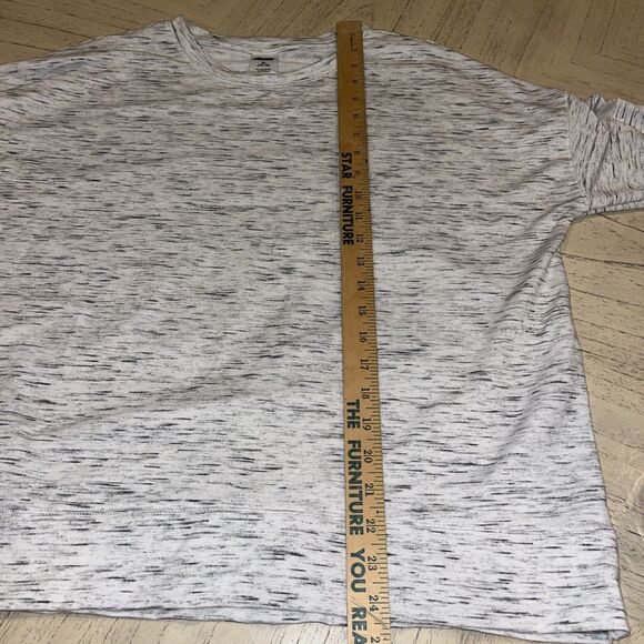 Avia Long Sleeve Tunic Style Sweatshirt White with Mottled Gray/Blk, Sz XL - Picture 6 of 6